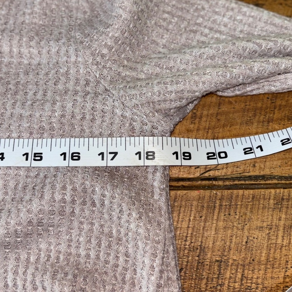 Anthropologie Saturday Sunday Womens Wendy Waffle Knit Ruffle Long Sleeve Top S - Picture 6 of 8